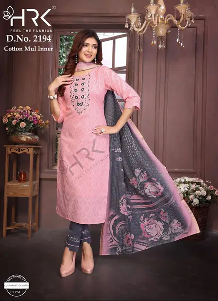 HRK 2194 Pv Cotton Jequard Kurti With Bottom Dupatta Wholesale Price In Surat